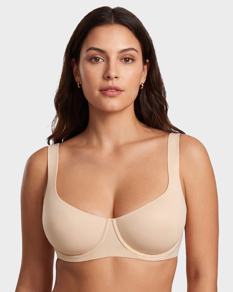 Bare-Edge Unlined Demi Lift Bra with Jelly Gel - FirmaLift