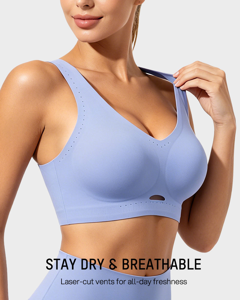 Breathable Cross-Back Wireless Sports Bra - FirmaActive