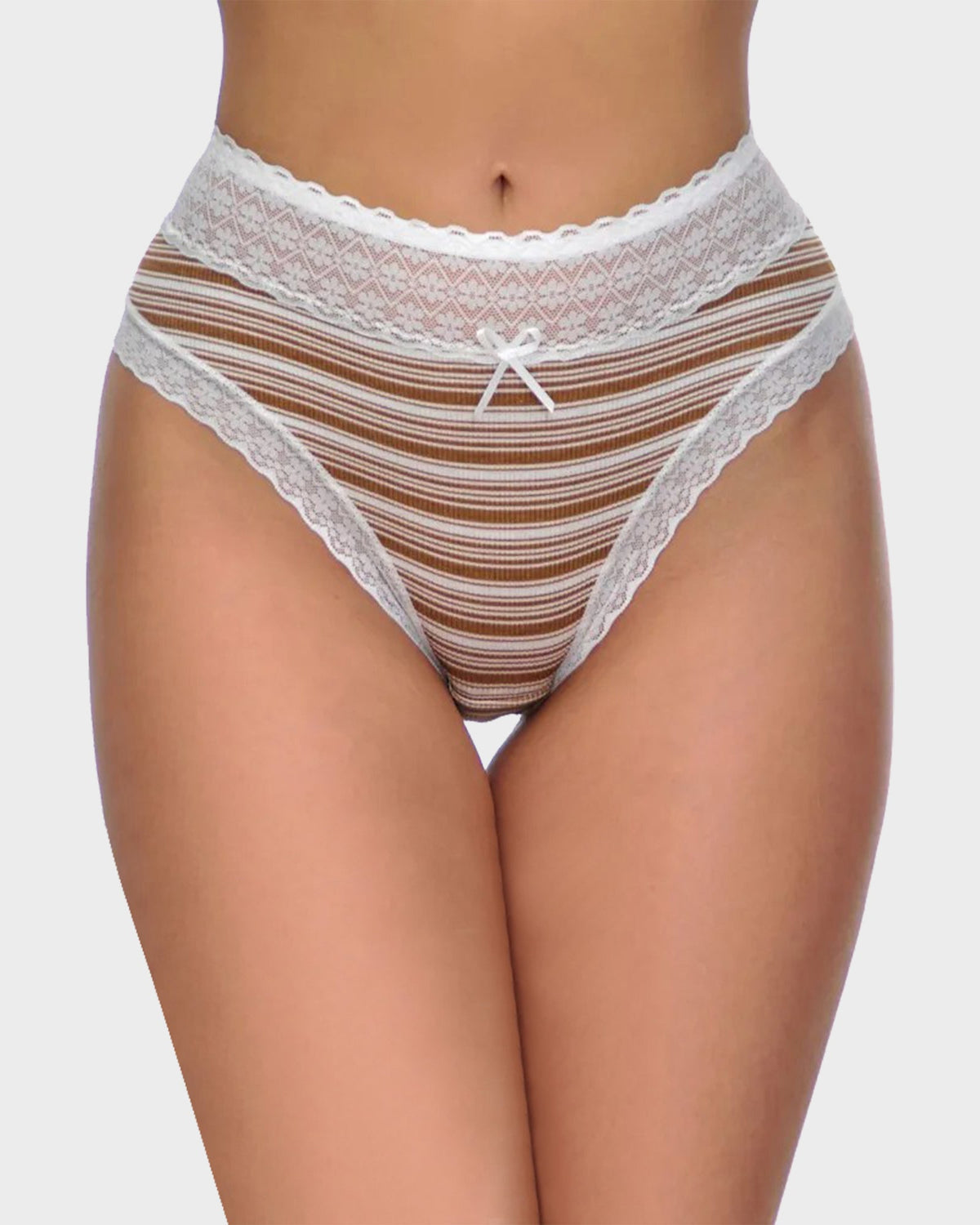 Seamless Lace Stripe Briefs 5-Pack - FirmaLace