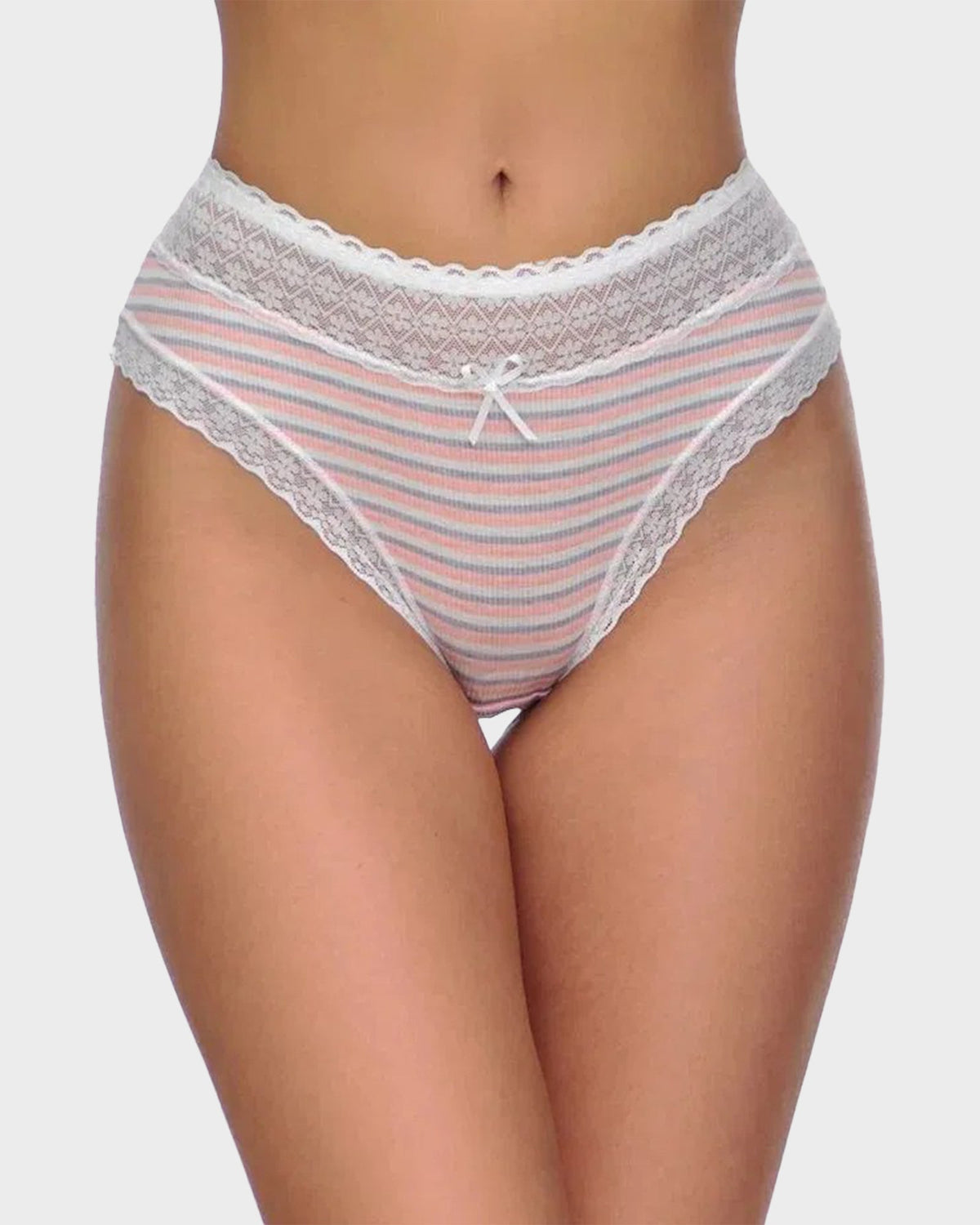 Seamless Lace Stripe Briefs 5-Pack - FirmaLace