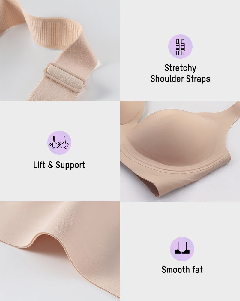 Supportive Wireless Deep-V Lift Bra - FirmaLift