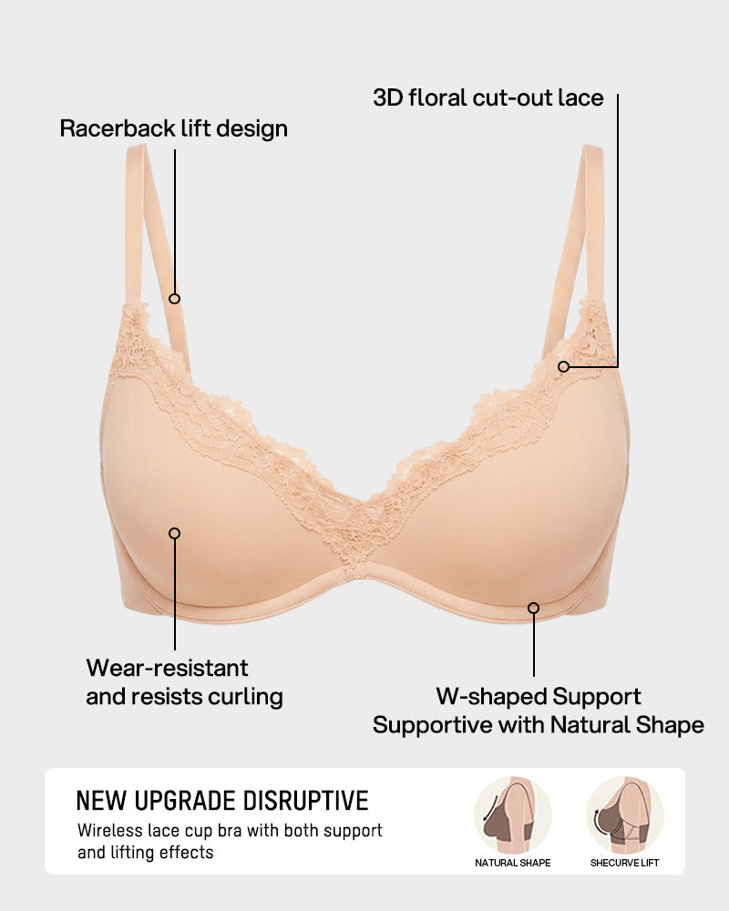 Deep V Lace Push-Up Bra - FirmaLift