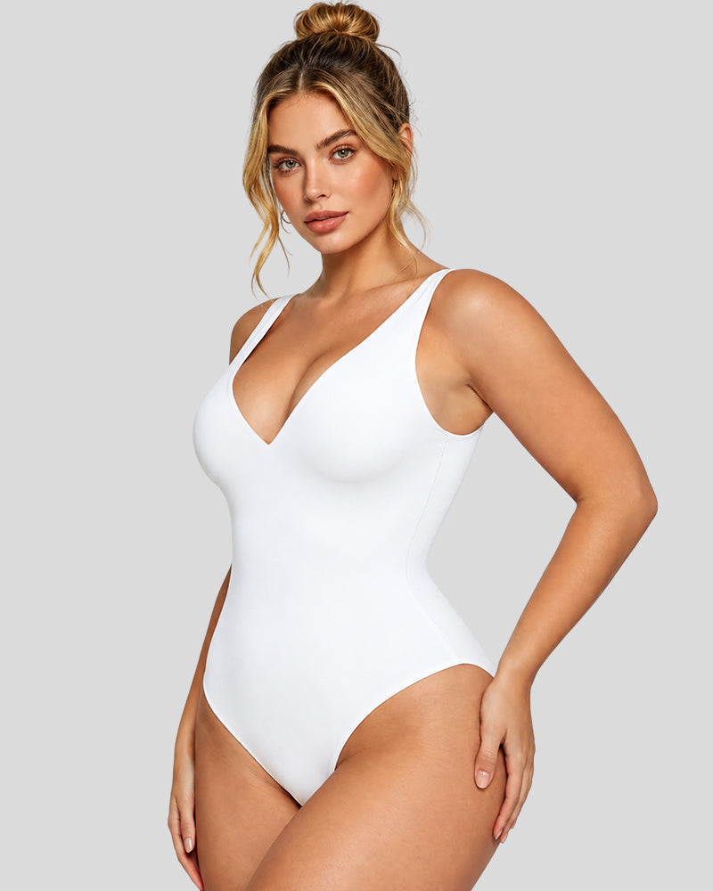 Deep-V Shaping Thong Bodysuit - FirmaSculpt