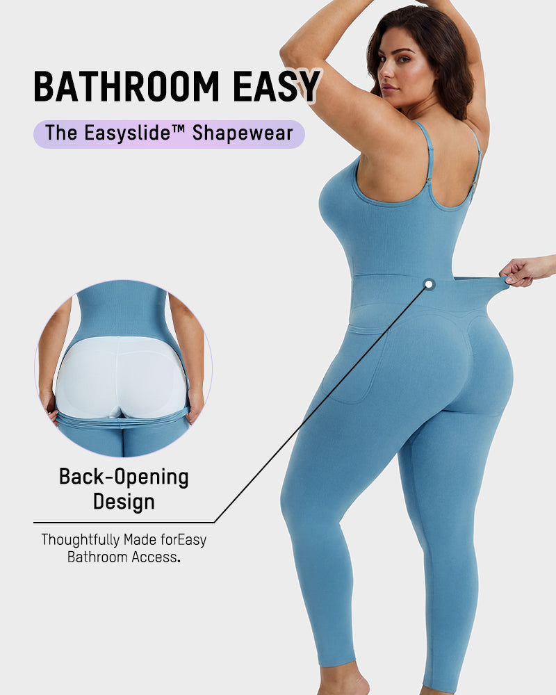 Deep-V Front-Zip Full Body Shaper - FirmaSculpt