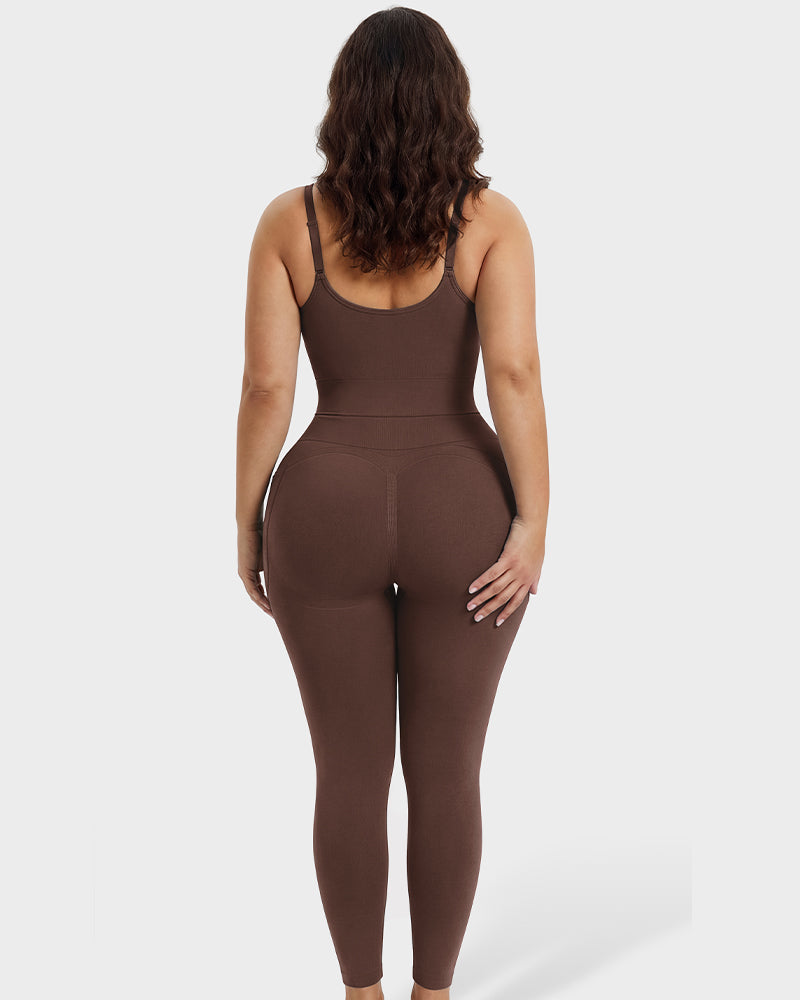 Deep-V Front-Zip Full Body Shaper - FirmaSculpt