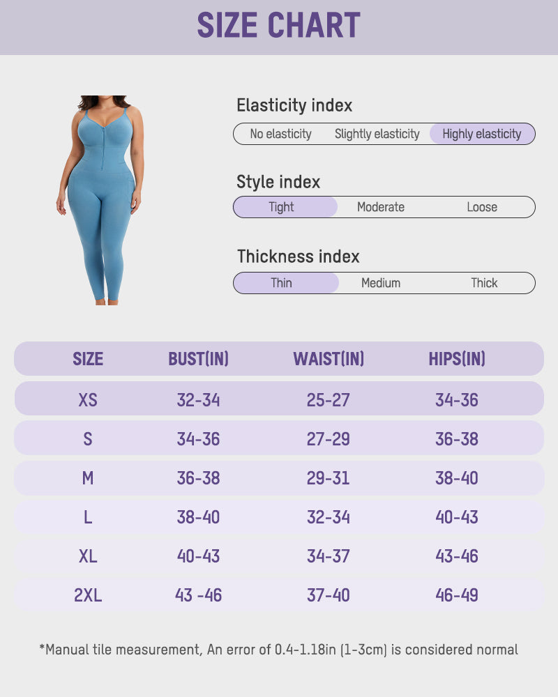 Deep-V Front-Zip Full Body Shaper - FirmaSculpt