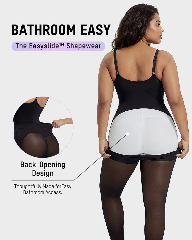 Deep-V Shapewear Bodysuit with Stocking Legs - FirmaSculpt