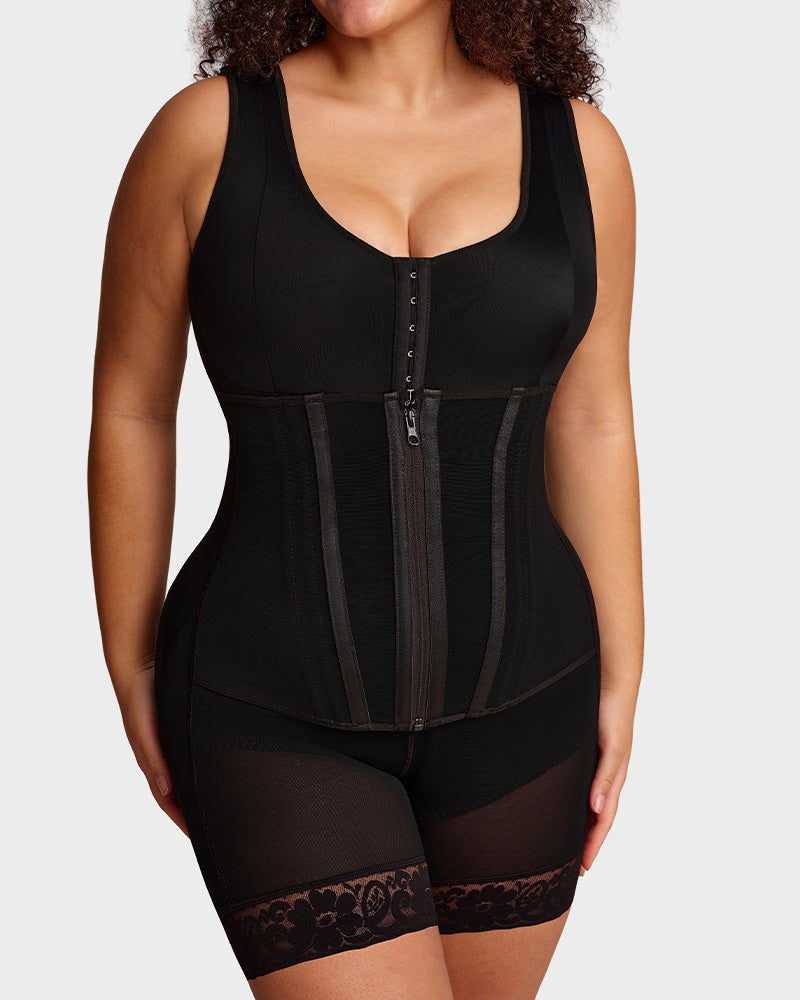 Double-Control Zip-Up Shaping Bodysuit - FirmaSculpt