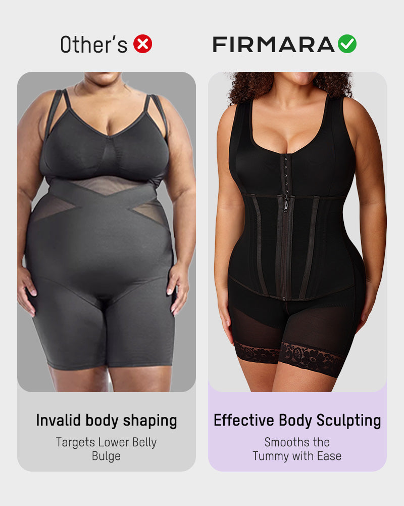 Double-Control Zip-Up Shaping Bodysuit - FirmaSculpt