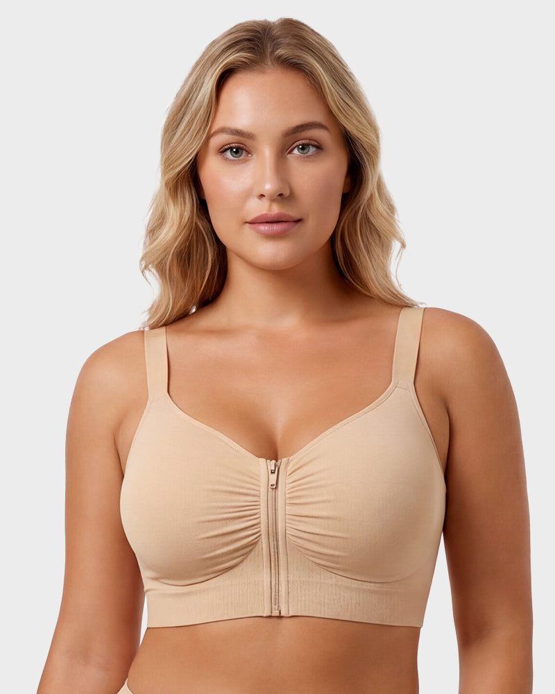 Front-Zip Wireless Support Bra - FirmaSoft