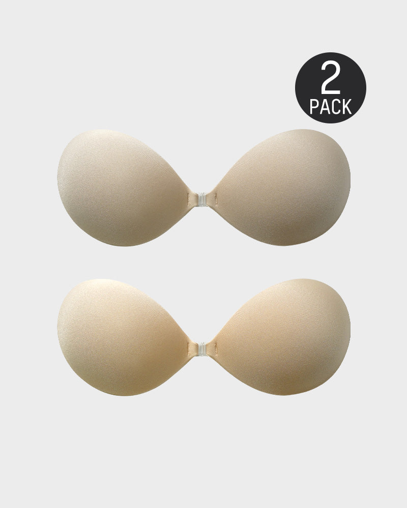 Front Closure Adhesive Invisible Push-Up Bra 2-Pack - FirmaHold