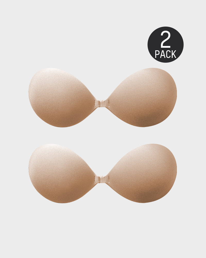 Front Closure Adhesive Invisible Push-Up Bra 2-Pack - FirmaHold