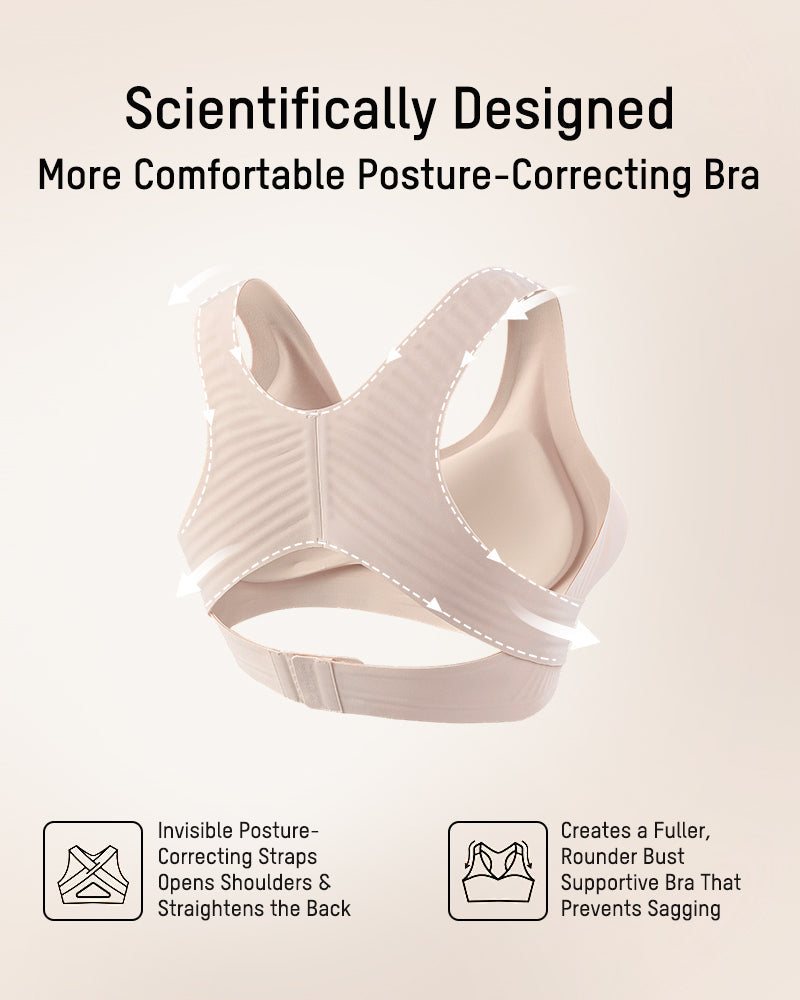 Front Closure Wireless Posture Bra with Cross Back - FirmaPosture