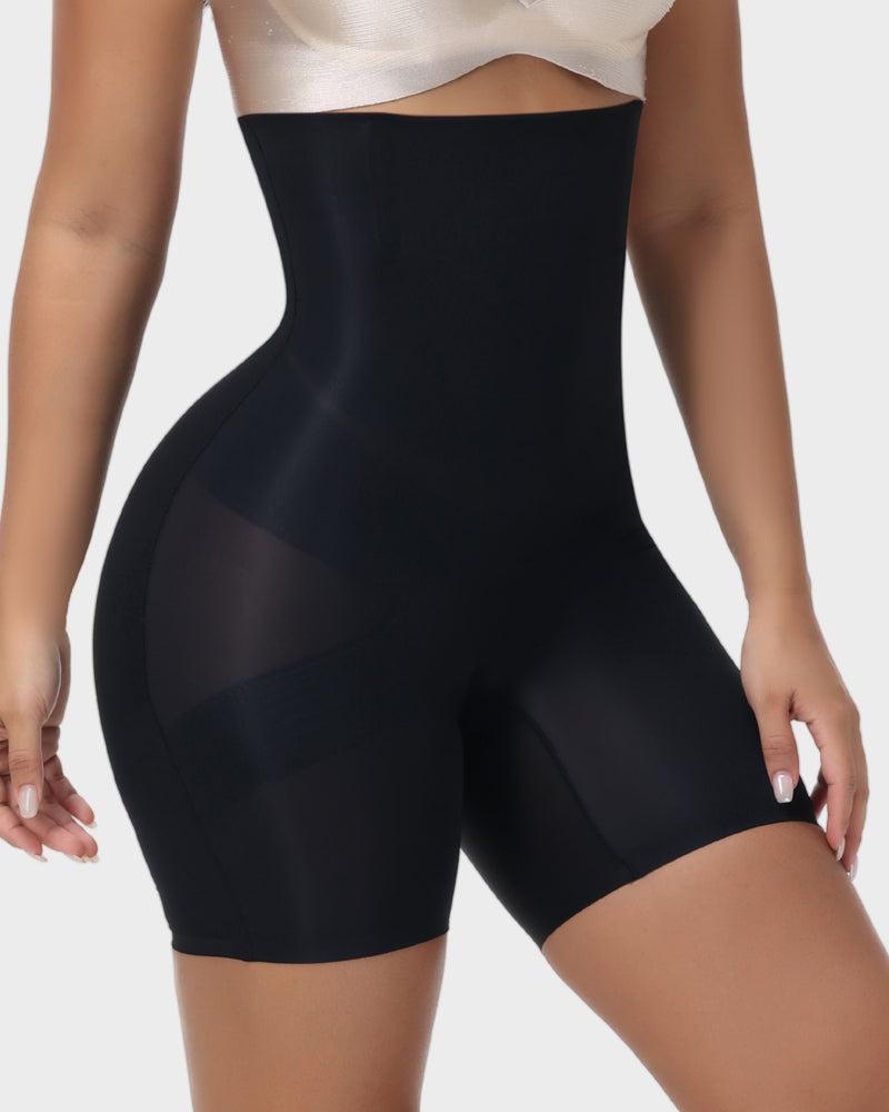 High-Waist Cross Compression Shaping Shorts - FirmaControl