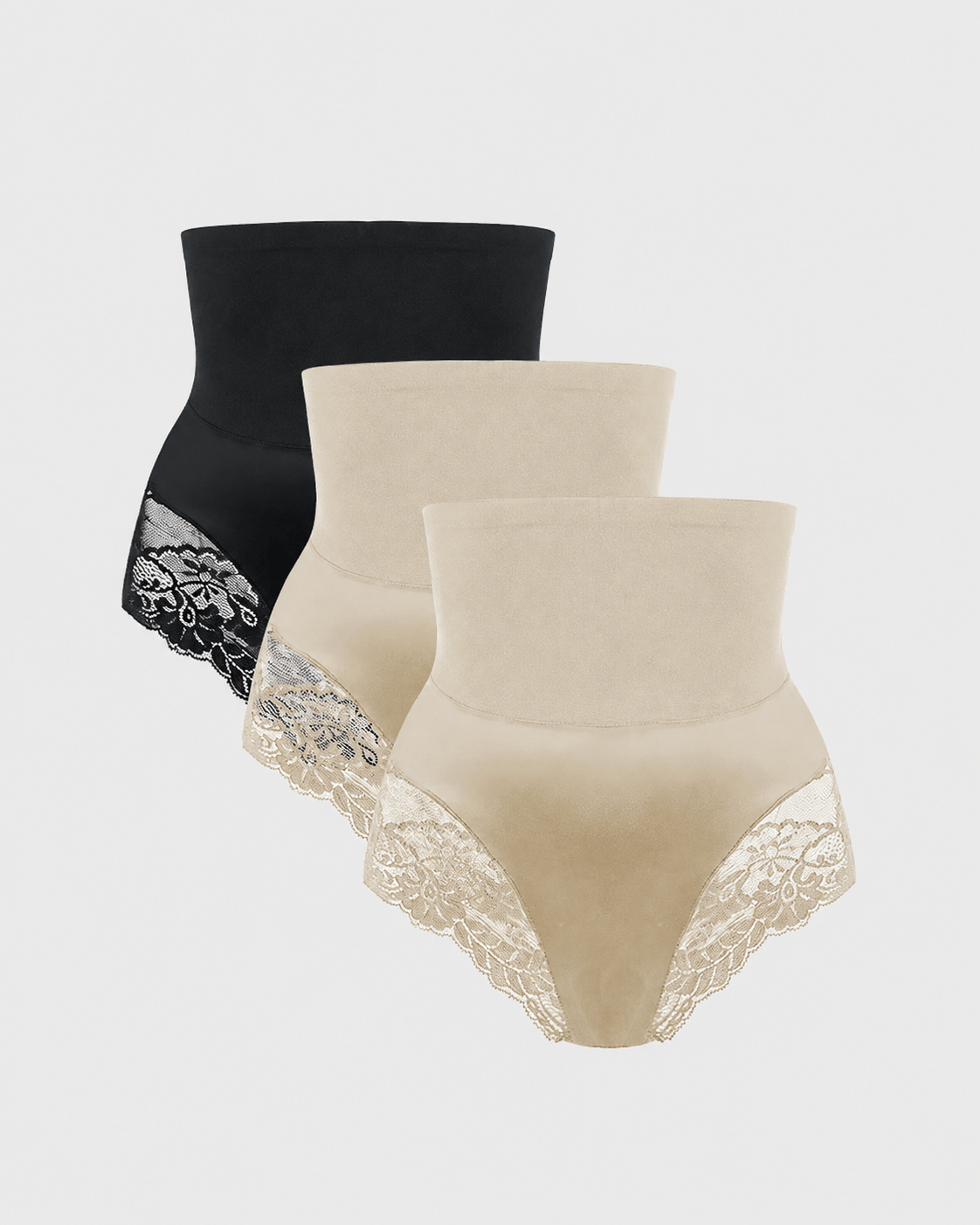High-Waist Lace Shaping Knickers 3-Pack - FirmaControl