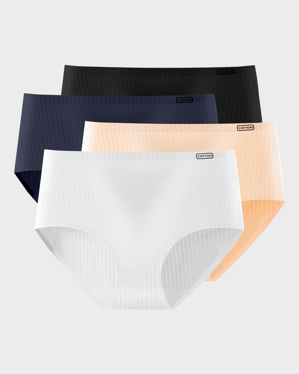 High-Waisted Seamless Cotton Briefs 4-Pack - FirmaSoft