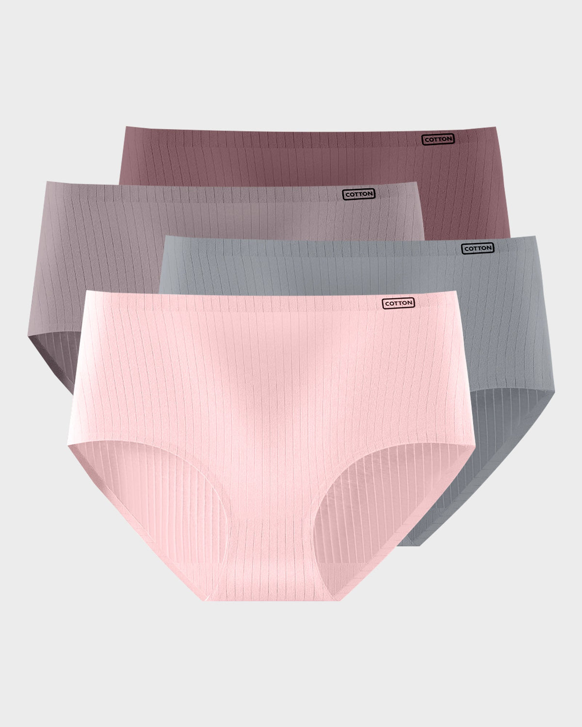 High-Waisted Seamless Cotton Briefs 4-Pack - FirmaSoft