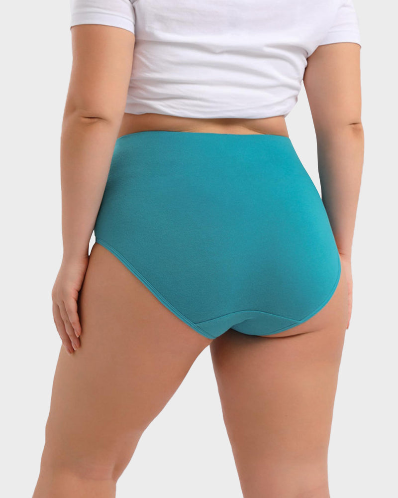 High-Waisted Full Coverage Cotton Briefs 4-Pack - FirmaSoft