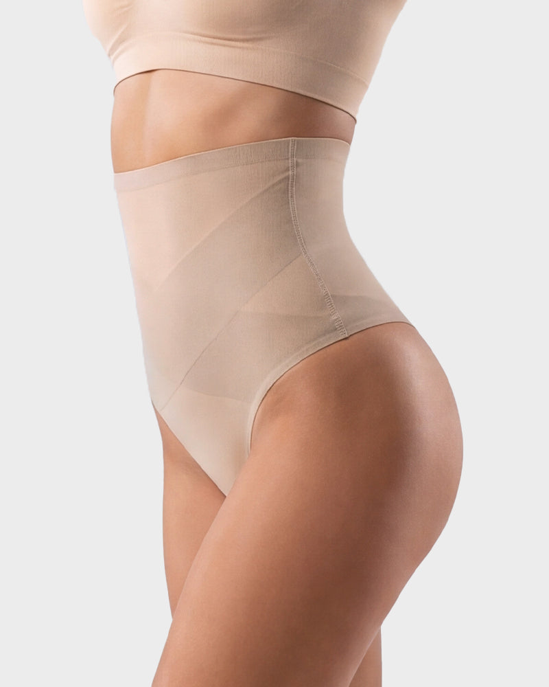 High Waist Mesh Tummy Control Thongs 3-Pack - FirmaControl