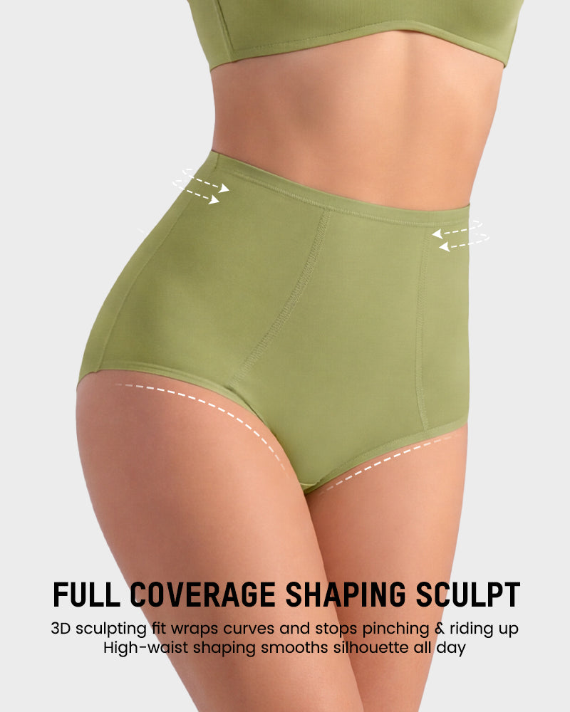 High-Waist Tummy Control Cotton Briefs 4-Pack - FirmaControl