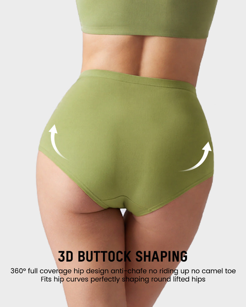 High-Waist Tummy Control Cotton Briefs 4-Pack - FirmaControl