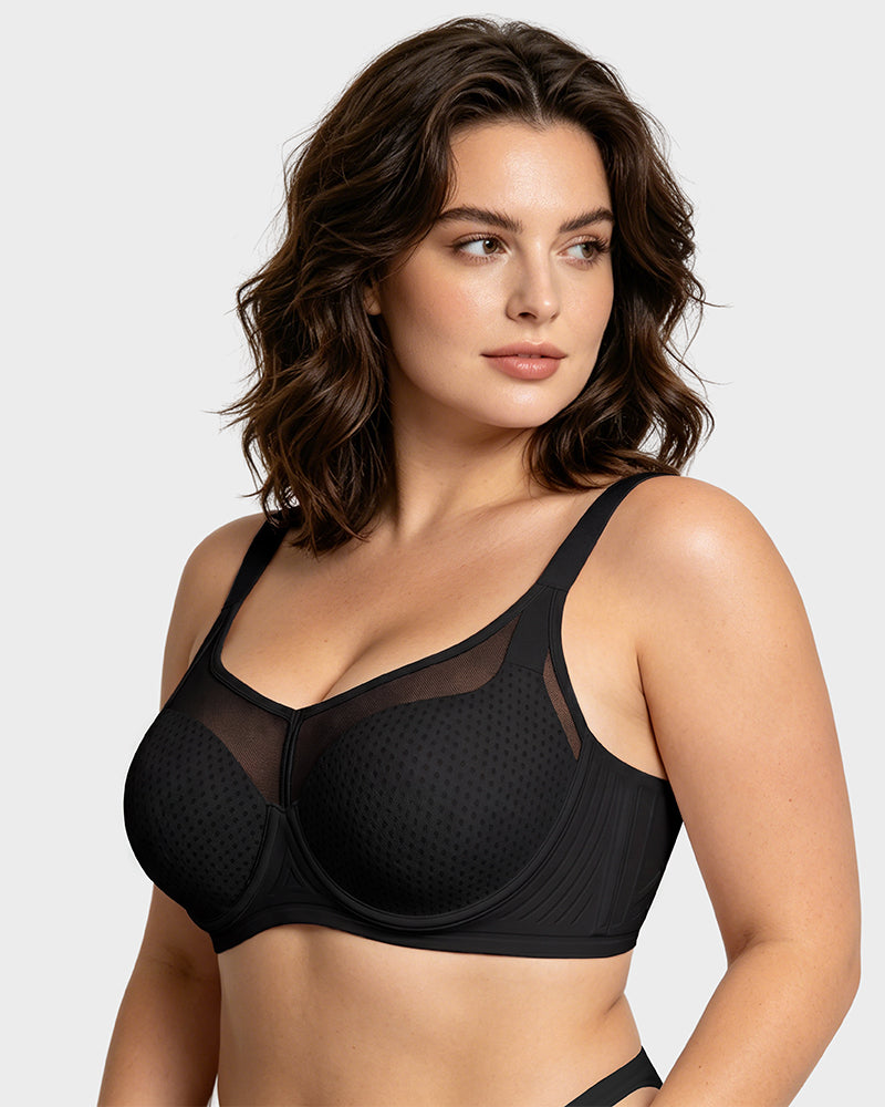 Honeycomb Mesh Underwire Minimizer Bra - FirmaBreeze
