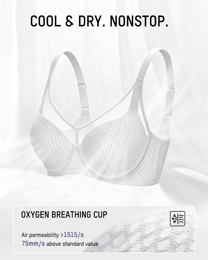 Honeycomb Mesh Underwire Minimizer Bra - FirmaBreeze