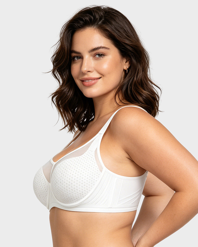 Honeycomb Mesh Underwire Minimizer Bra - FirmaBreeze