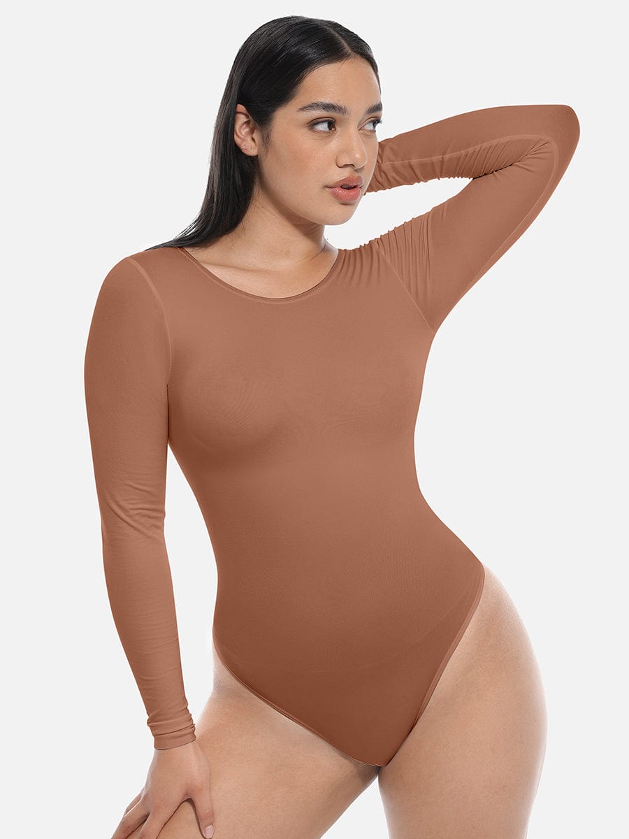 Seamless Long Sleeve Slim Corset Bodysuit Shapewear - FirmaSmooth