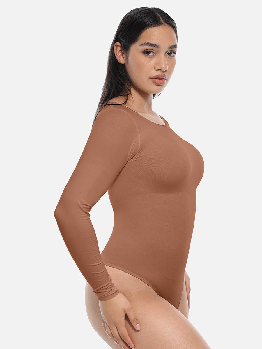 Seamless Long Sleeve Slim Corset Bodysuit Shapewear - FirmaSmooth