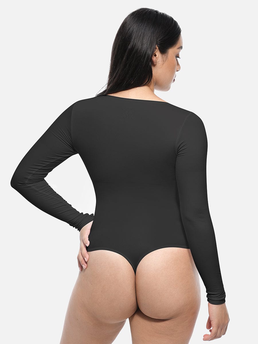 Seamless Long Sleeve Slim Corset Bodysuit Shapewear - FirmaSmooth
