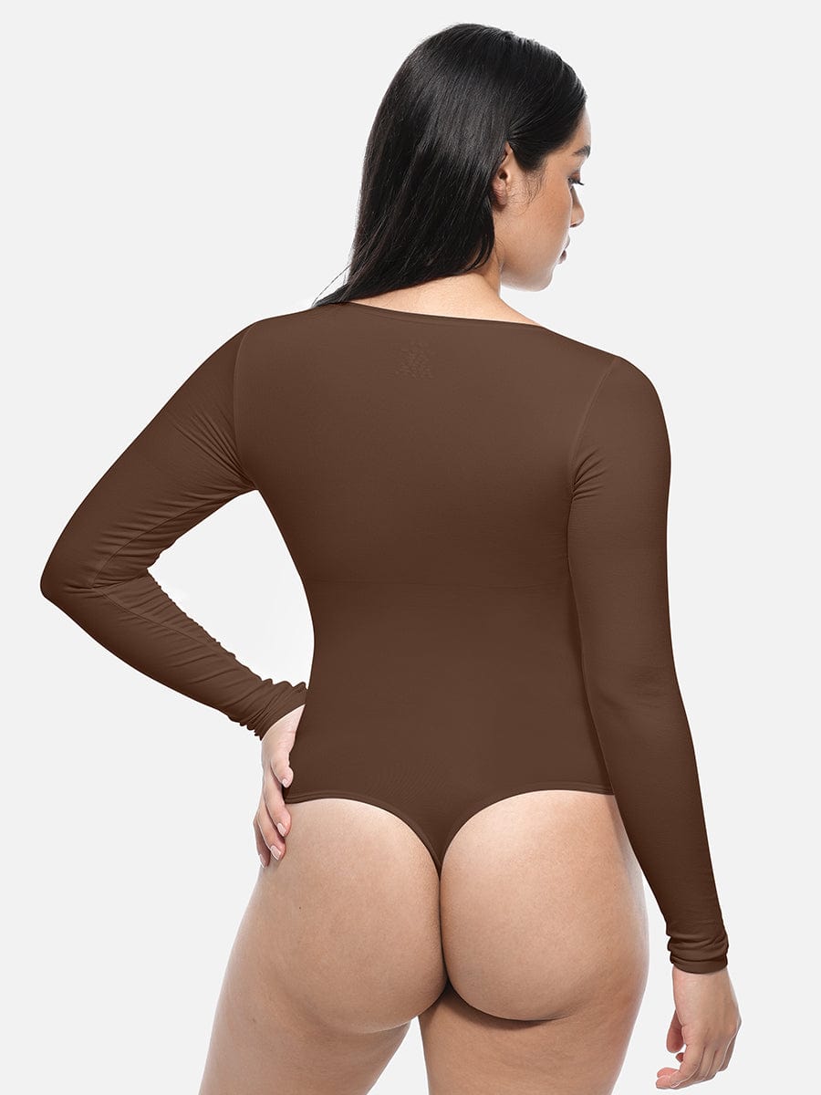 Seamless Long Sleeve Slim Corset Bodysuit Shapewear - FirmaSmooth