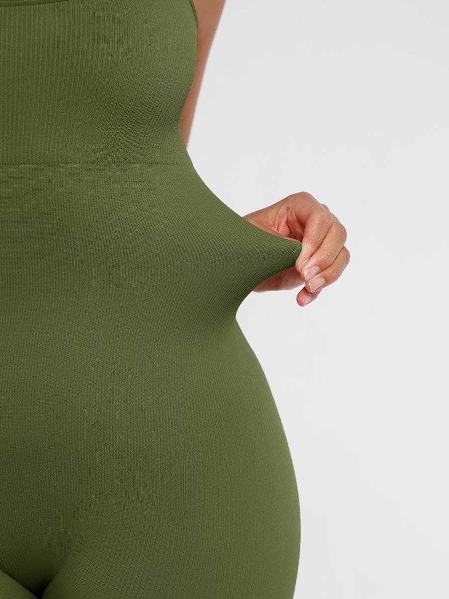 High Stretchy Seamless Tummy Control Shaping Jumpsuit with Removable Cup Pads - FirmaFlex