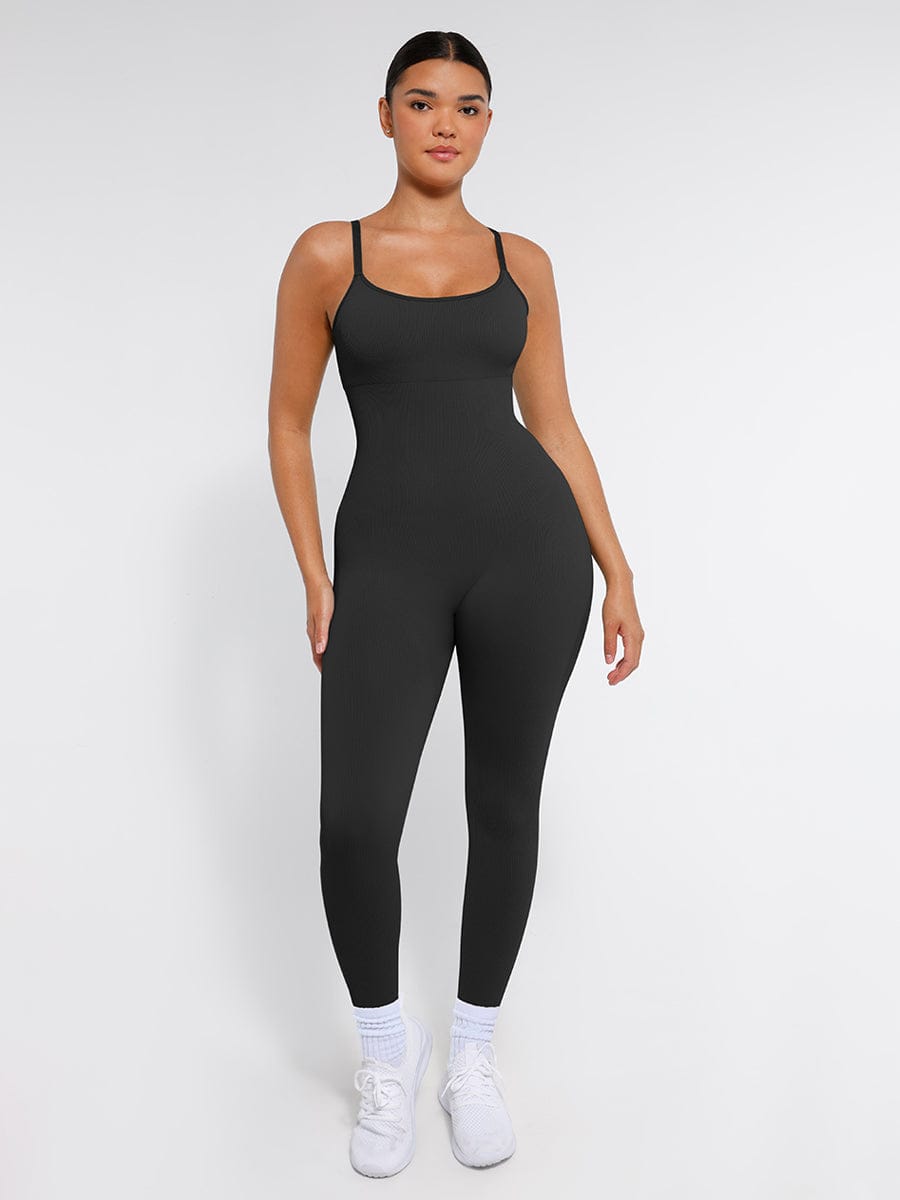High Stretchy Seamless Tummy Control Shaping Jumpsuit with Removable Cup Pads - FirmaFlex