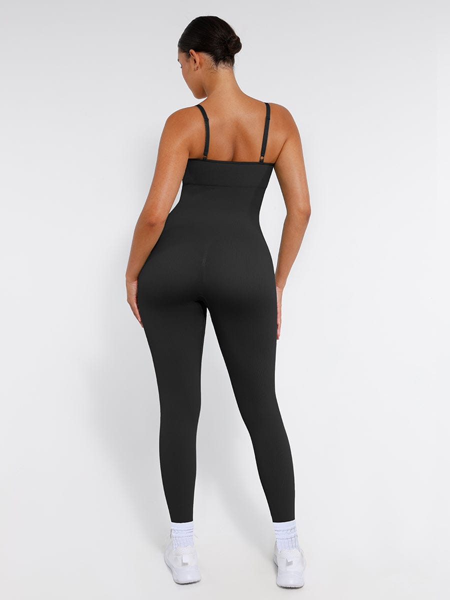 High Stretchy Seamless Tummy Control Shaping Jumpsuit with Removable Cup Pads - FirmaFlex