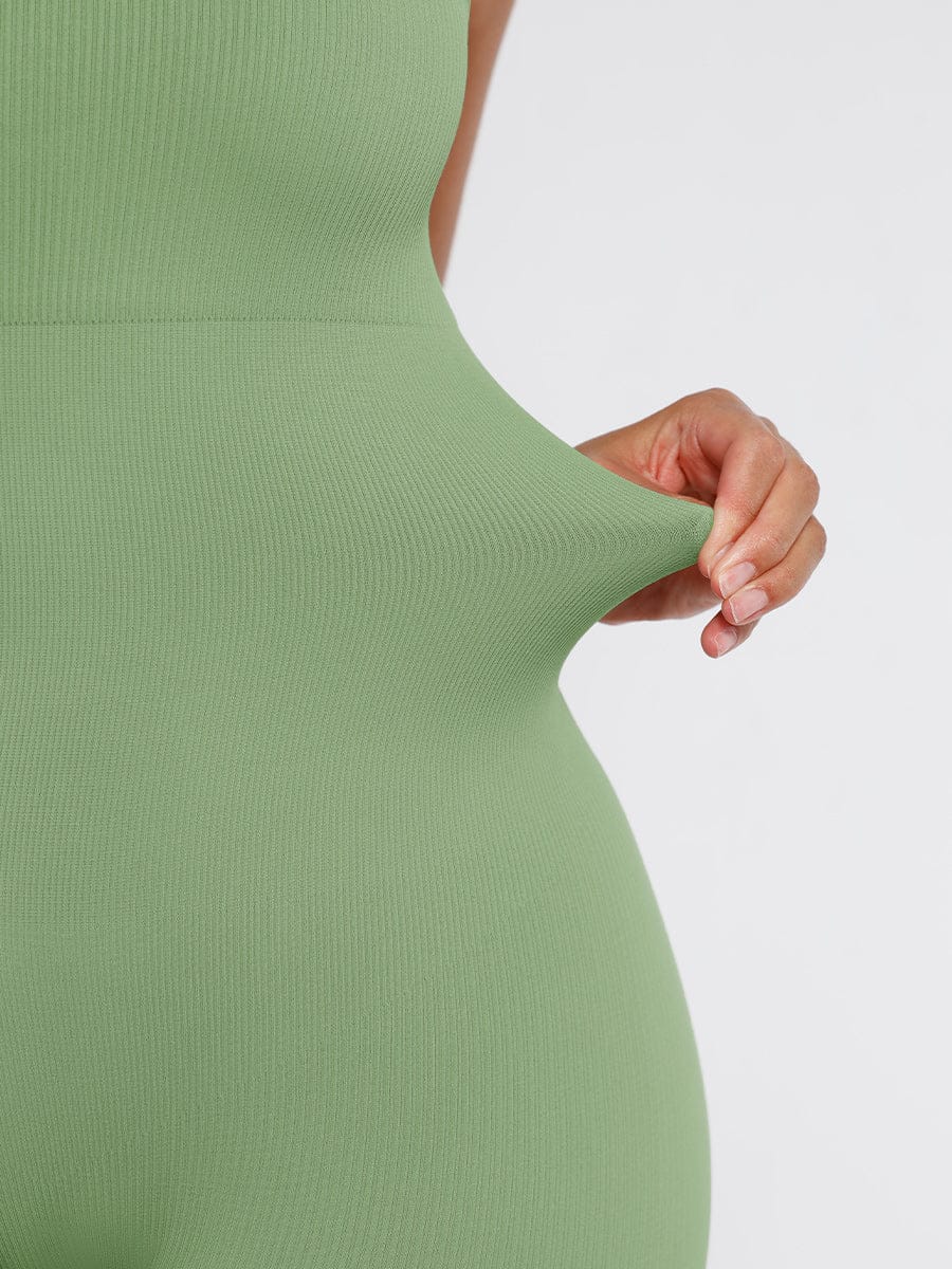 High Stretchy Seamless Tummy Control Shaping Jumpsuit with Removable Cup Pads - FirmaFlex