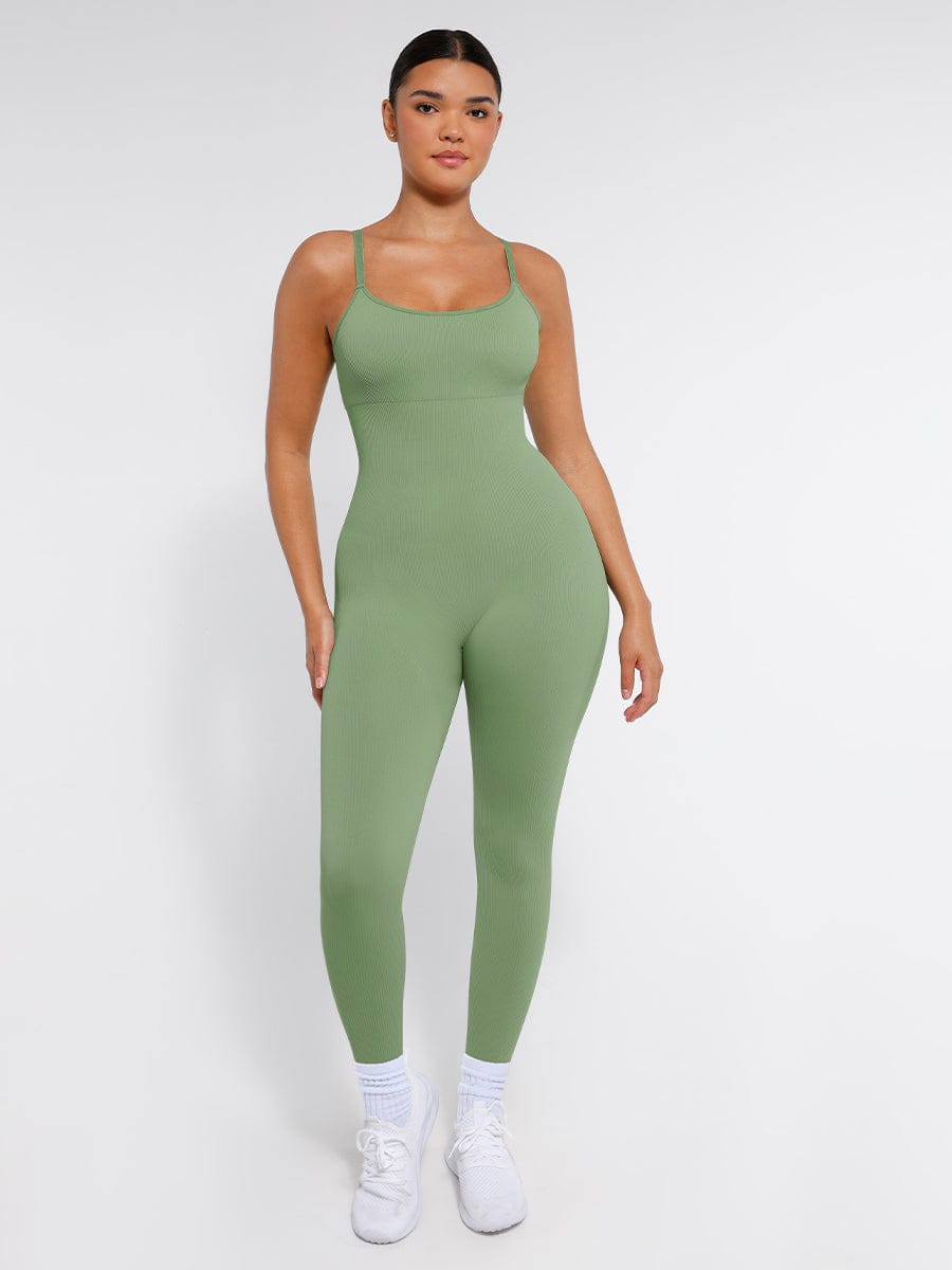 High Stretchy Seamless Tummy Control Shaping Jumpsuit with Removable Cup Pads - FirmaFlex