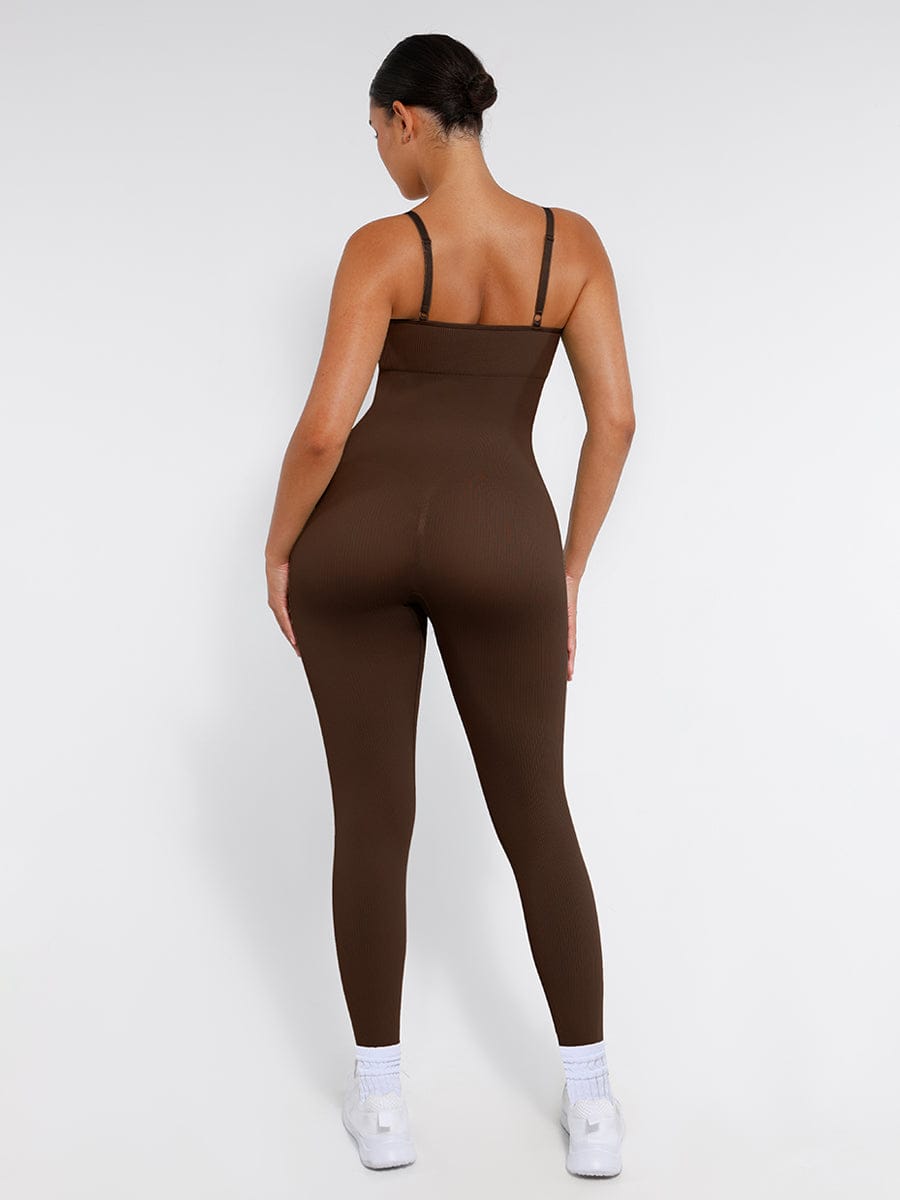 High Stretchy Seamless Tummy Control Shaping Jumpsuit with Removable Cup Pads - FirmaFlex