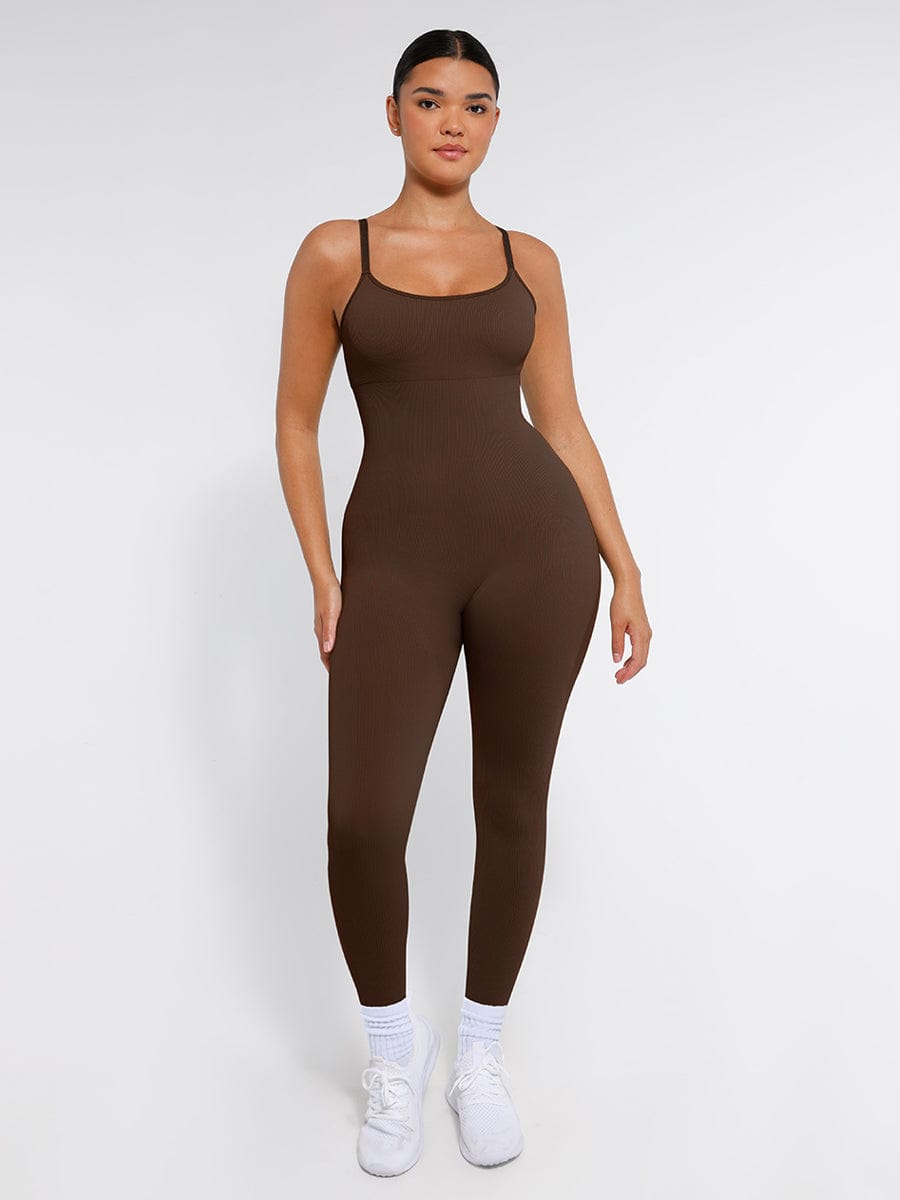 High Stretchy Seamless Tummy Control Shaping Jumpsuit with Removable Cup Pads - FirmaFlex