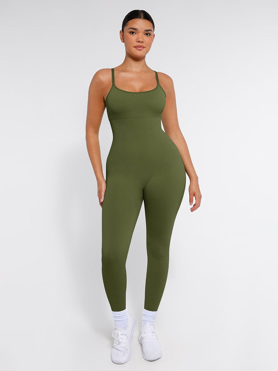 High Stretchy Seamless Tummy Control Shaping Jumpsuit with Removable Cup Pads - FirmaFlex