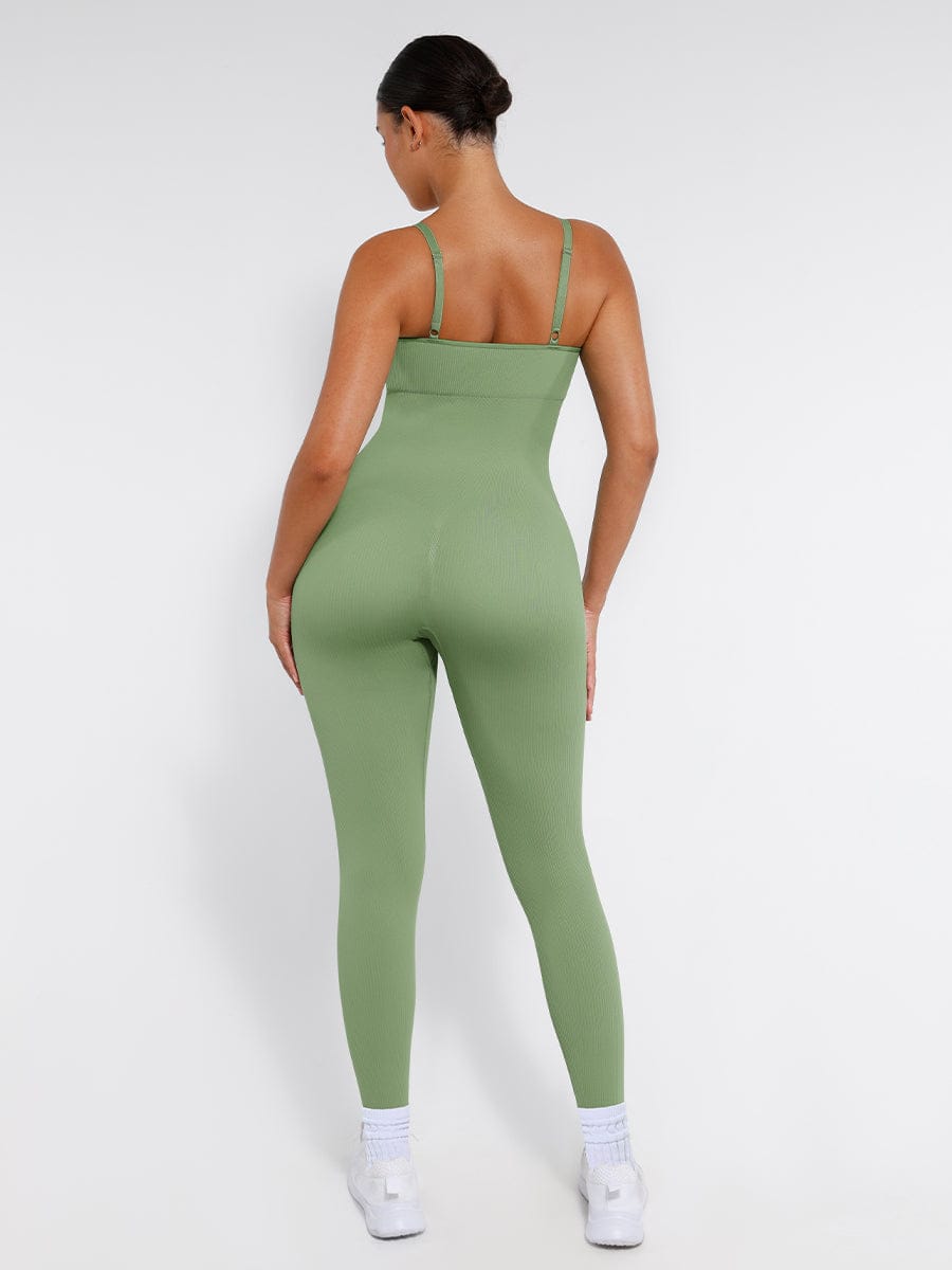 High Stretchy Seamless Tummy Control Shaping Jumpsuit with Removable Cup Pads - FirmaFlex