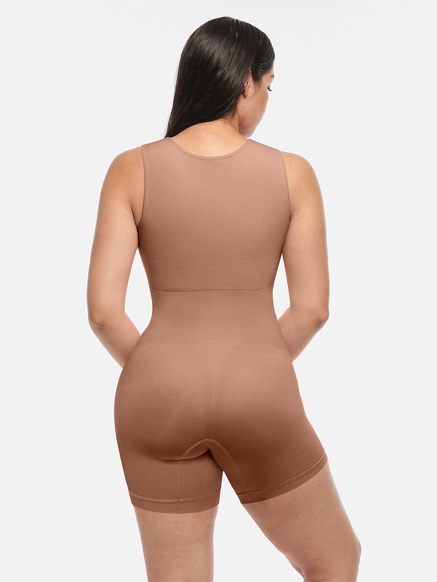 Square Neck Waist and Belly Shaping Jumpsuit - FirmaSculpt