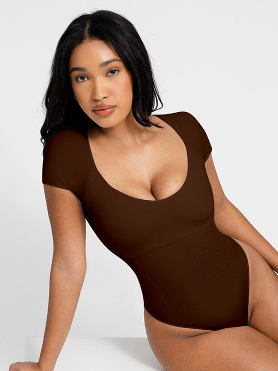 Square Neck Chest Support Tummy Control Bodysuit - FirmaSculpt