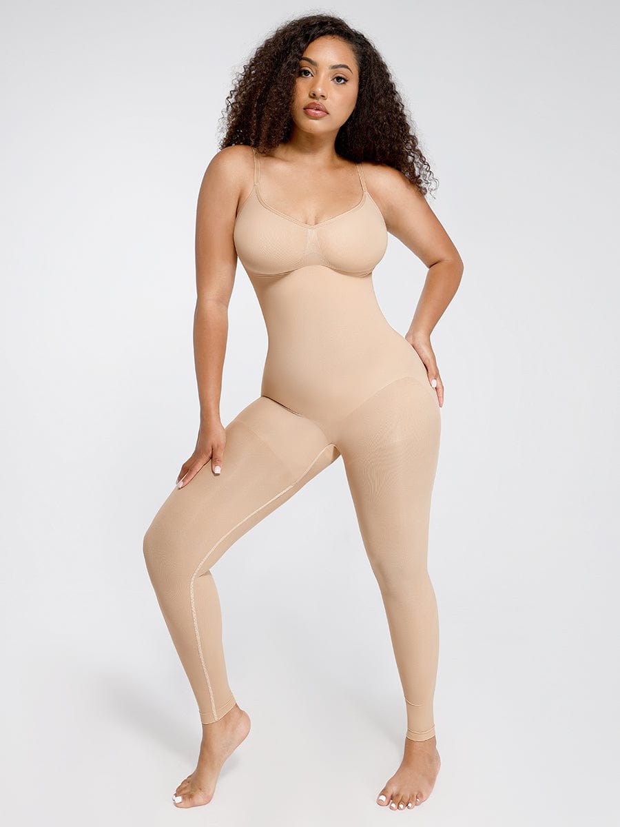 Seamless Full-Length Body Shaper with Chest Support and Waist Sculpting - FirmaActive