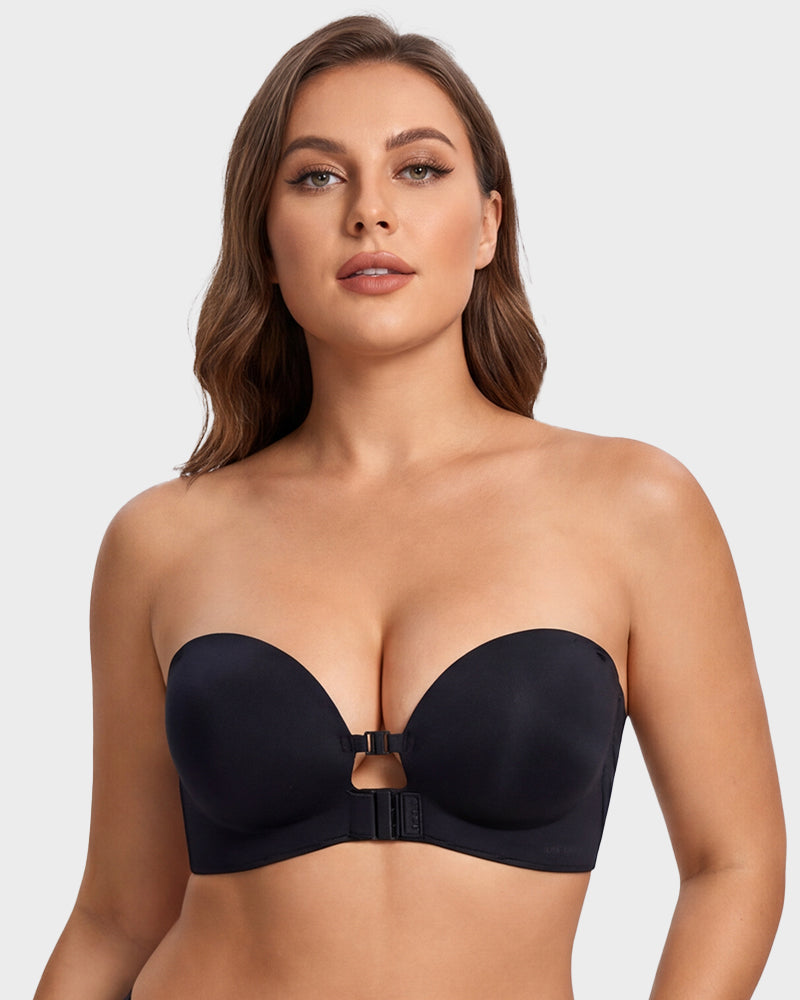 No-Slip Front Closure Strapless Push-Up Bra - FirmStay