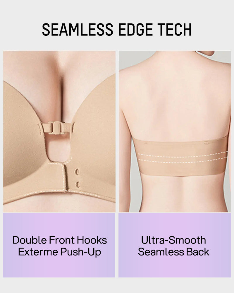No-Slip Front Closure Strapless Push-Up Bra - FirmStay