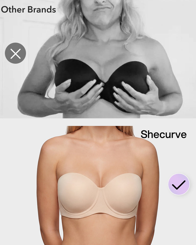 No-Slip Strapless Full Support Bra - FirmHold