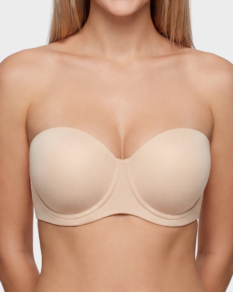 No-Slip Strapless Full Support Bra - FirmHold
