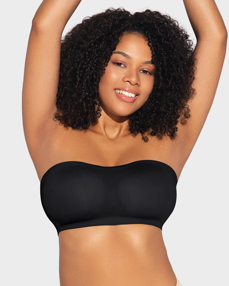Non-Slip Crossover Bandeau Bra with Side Hook - FirmaHold