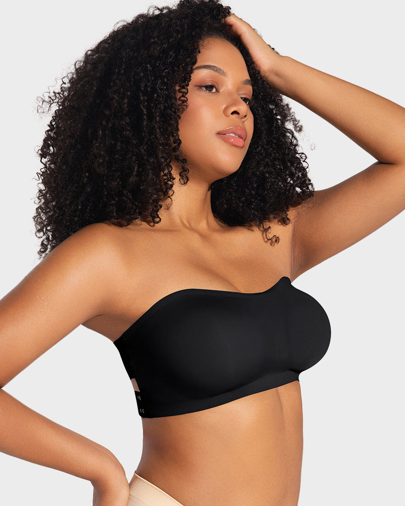 Non-Slip Crossover Bandeau Bra with Side Hook - FirmaHold